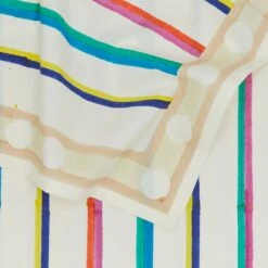 Block Printed Tablecloth - Block Printed Multi Stripe -Home Furnishing Store table multi block printed tablecloth detail TBL.500.50.002.MIX