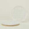 Bamboo Melamine Dinner Plate, Set Of 4 - Black Grid