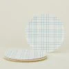 Bamboo Melamine Dinner Plate, Set Of 4 - Blue Plaid